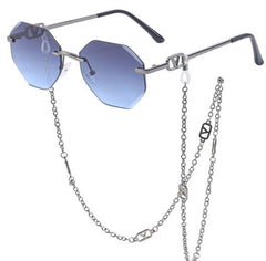 Men's Rimless Polygon 'Ion 'Metal Sunglasses