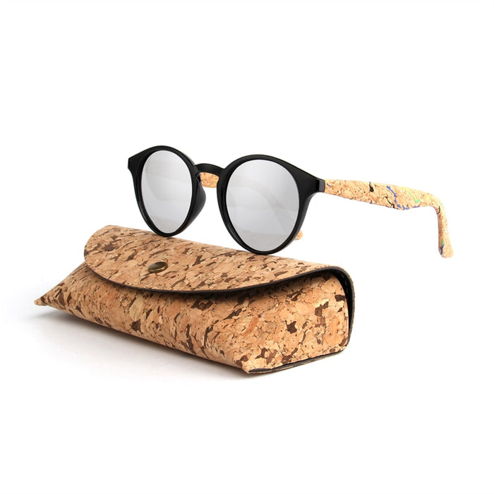 Men's Round Polarized 'Carlow' Wooden Sunglasses