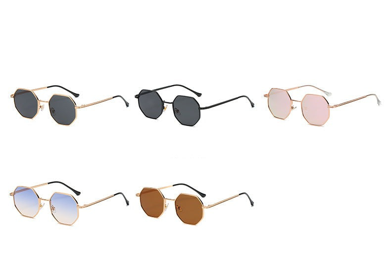 Men's Hexagon 'Pitch' Metal Sunglasses