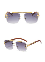 Women's Retro Square 'Hard Court' Wooden Sunglasses