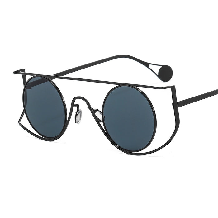 Unisex Round Steampunk 'Vintage Vibes' Metal Sunglasses