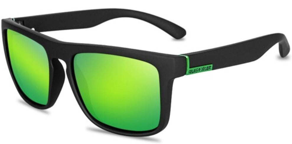 Unisex Square Polarized 'Raven' Plastic Sunglasses