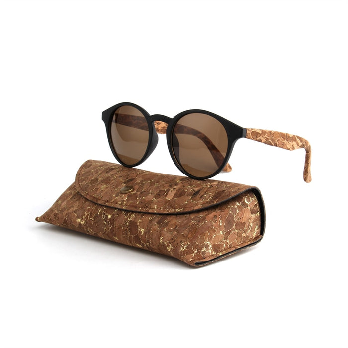 Men's Round Polarized 'Carlow' Wooden Sunglasses