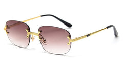 Women's Rimless Rectangle 'Kaimana' Metal Sunglasses