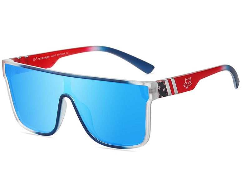 Women's Polarized Rectangle 'Blue in the Palace' Plastic Sunglasses