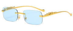 Women's Rimless Rectangle  'Aberr' Metal Sunglasses