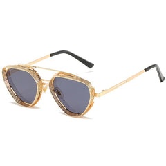 Unisex Retro Steampunk 'Pitch' Metal Sunglasses