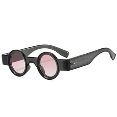 Unisex Retro Round 'Crazy Genius' Plastic Sunglasses