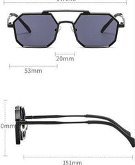 Women's Retro Polygone 'Gladius Eye' Metal Sunglasses