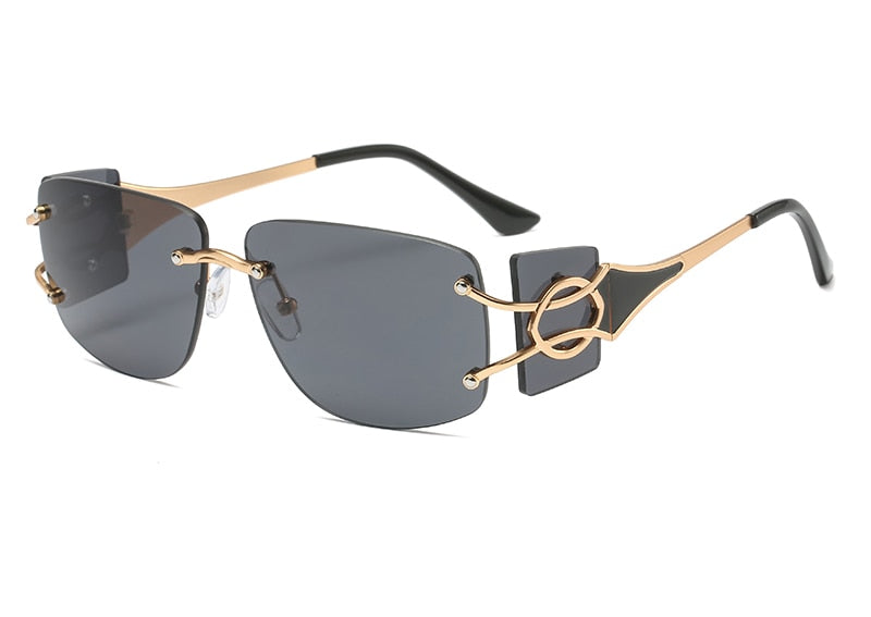 Unisex Shield Square 'Double Sided' Metal Sunglasses