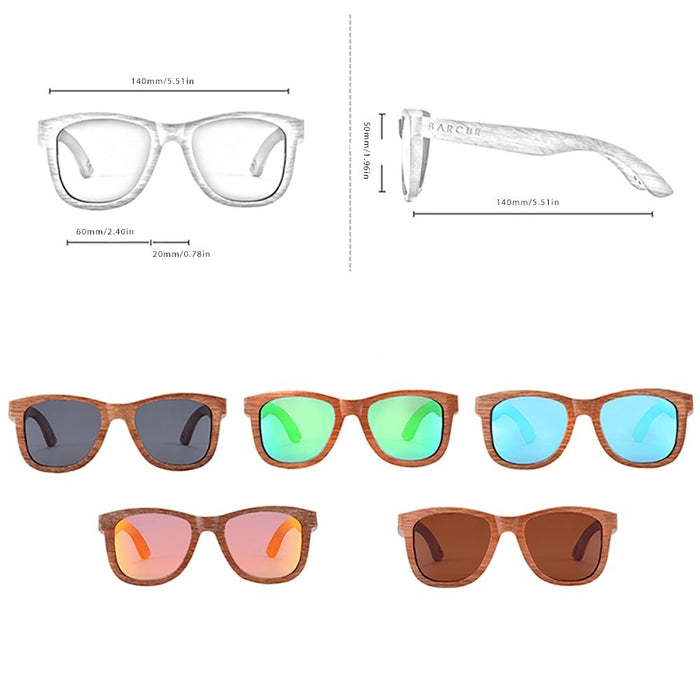 Men's Polarized Square 'Neaty' Wooden Sunglasses