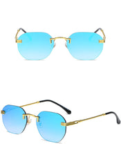 Women's Rimless Square 'Erica' Metal Sunglasses