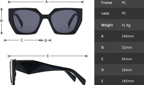 Women's Oversized Polygon 'Furore Eye' Plastic Sunglasses