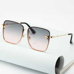 Women's Oversize Rimless 'Faze' Square Metal Sunglasses