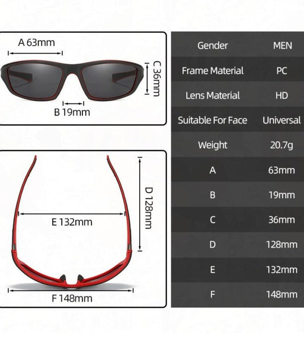Men's Polarized 'Taz' Plastic Sports Sunglasses