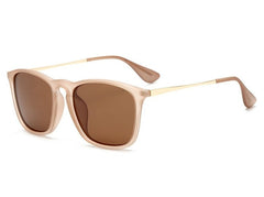 Women's Polarized Rectangle 'Benoite' Metal Sunglasses