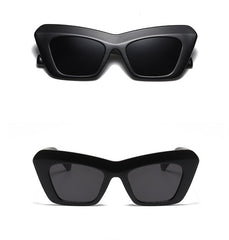 Women's Retro Jelly Frame 'Block Dash' Cat Eye Sunglasses