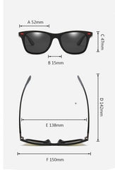 Men's Square "Red Tail" Retro Sunglasses