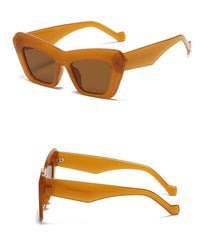 Women's Retro Jelly Frame 'Block Dash' Cat Eye Sunglasses