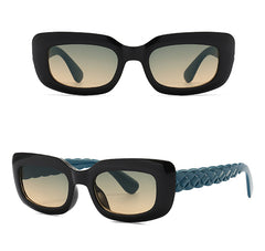 Women's Clear Square 'Fish Scale' Plastic Sunglasses