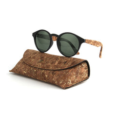 Men's Round Polarized 'Carlow' Wooden Sunglasses