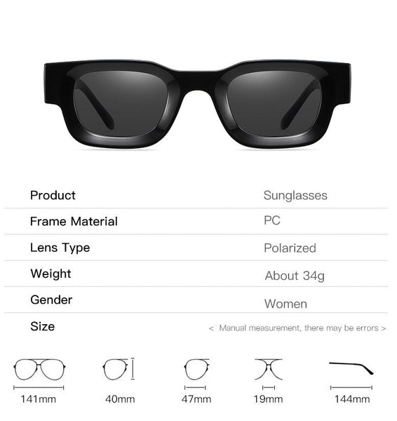 Unisex Square Polarized 'Tyron Eye ' Plastic Sunglasses