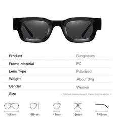 Unisex Square Polarized 'Tyron Eye ' Plastic Sunglasses