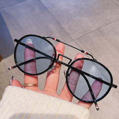 Women's  Round 'Sexy Love' Metal Sunglasses