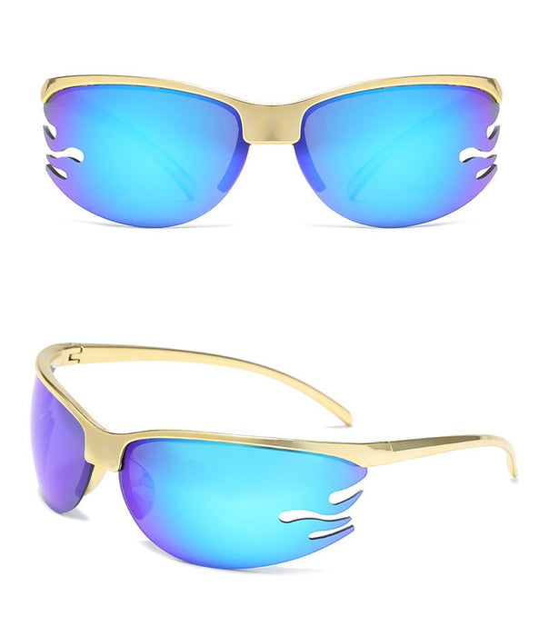 Women's Semi-Rimless Cat Eye 'The Coolness' Plastic Sunglasses