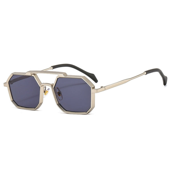 Women's Retro Hexagon 'Fallen Brisk' Metal Sunglasses