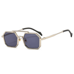 Women's Retro Hexagon 'Fallen Brisk' Metal Sunglasses