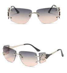 Unisex Shield Square 'Double Sided' Metal Sunglasses