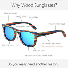 Women's Multicolor 'Grafitti'  Wooden Sunglasses