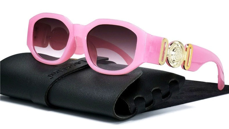 Women's Vintage Oval 'Chains' Plastic Sunglasses