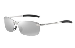 Men's Polarized Rectangular 'Tour' Metal Sunglasses