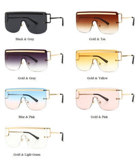 Women's Browline Rimless 'I See Through You' Alloy Sunglasses