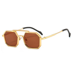 Women's Retro Hexagon 'Fallen Brisk' Metal Sunglasses