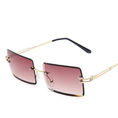 Women's Rimless '90's Vibes' Rectangle Sunglasses