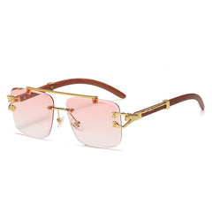 Women's Retro Square 'Hard Court' Wooden Sunglasses