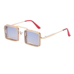 Unisex Trendy Square Steampunk 'Wild Stylish' Metal Sunglasses