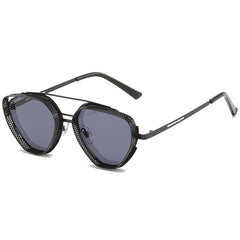 Unisex Retro Steampunk 'Pitch' Metal Sunglasses