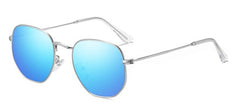 Women's Small Hexagon 'Kraken ' Metal Sunglasses