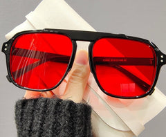 Women's Oversize Rectangle 'Cholena' Plastic Sunglasses