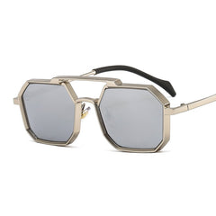 Men's Hexagonal 'Rich Guy' Metal Sunglasses