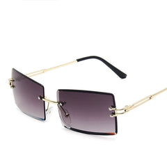 Women's Rimless '90's Vibes' Rectangle Sunglasses