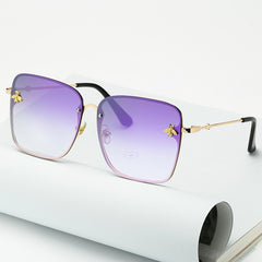 Women's Oversize Rimless 'Faze' Square Metal Sunglasses