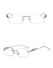 Unisex Vintage Rimless "Cool Oldie" Square Sunglasses