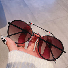 Women's  Round 'Sexy Love' Metal Sunglasses