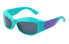 Unisex Oversized Oval 'Tornado City' Plastic Sunglasses