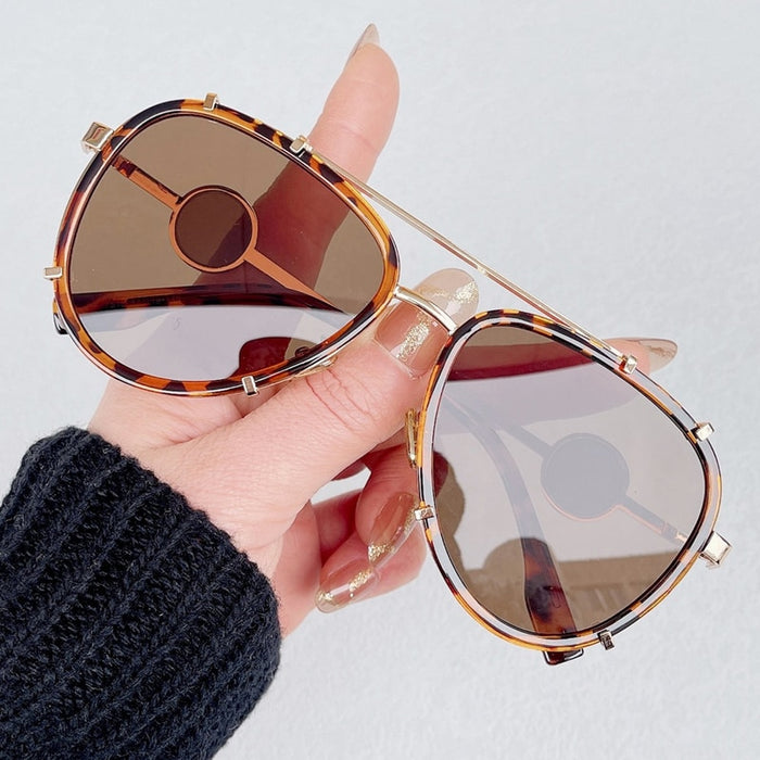 Women's Polarized Oval 'Dazzling Gal' Metal Sunglasses